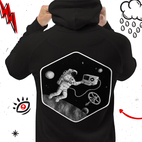 mockup image of astronaut eco friendly hoodie